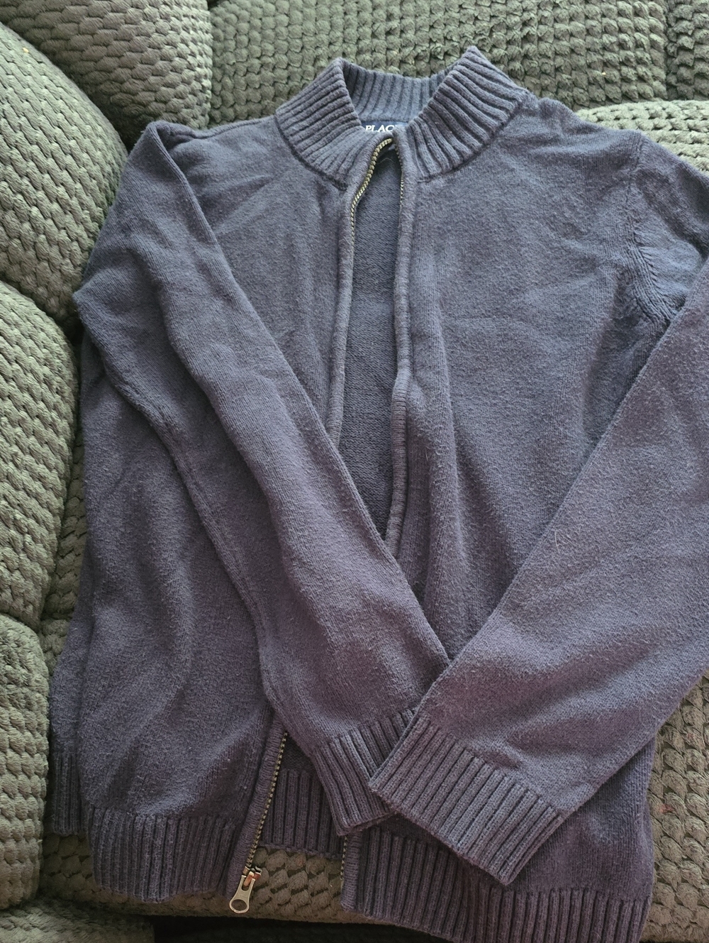 Classic Navy Zip-Front BOYS Sweater